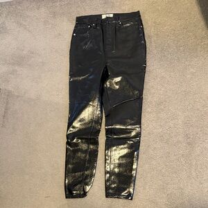Free People We the Free Black Coated Skinny Jeans